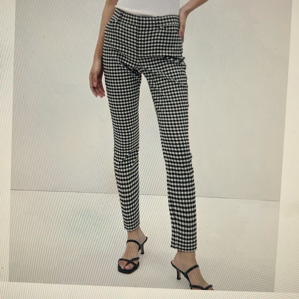 Gap black and white gingham skinny ankle pant siz 6